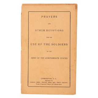 Rare Confederate Imprint, Prayers...for the Use of the Soldiers