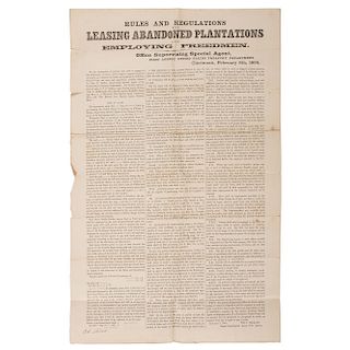 Leasing Abandoned Plantations, Civil War Broadside, 1864