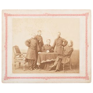 Generals of the Cavalry Corps, Including Sheridan and Custer, Albumen Photograph