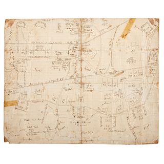 Civil War Hand-Drawn Map of the Siege of Suffolk, Virginia, Owned by Private William Gragg, 6th Massachusetts Infantry, With War-Date Correspondence