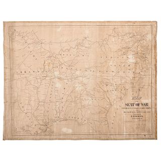 Exceptionally Rare Confederate Map of the Seat of War