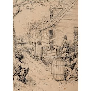Confederate Sharpshooters, Fredericksburg, Pen and Ink Sketch by Allen C. Redwood, 1886