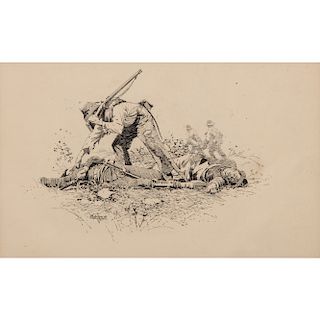Looking for a Friend, Original Pen and Ink Sketch by I. Walton Taber