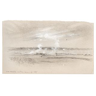 Civil War Pencil and Gouache Battlefield Sketch by Alfred R. Waud