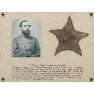 Confederate Souvenir Star from 9th Virginia Cavalry Flag