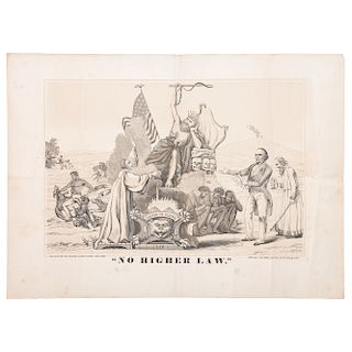 Antislavery Woodcut, No Higher Law, Ca 1850