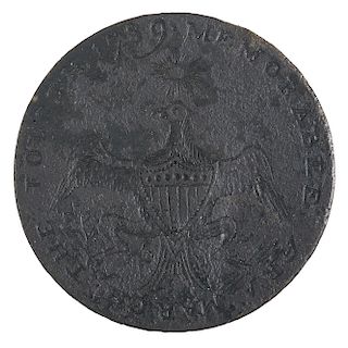 George Washington Inaugural Button, Eagle with Sun