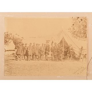 President Lincoln at Battlefield of Antietam, Photograph Printed and Signed by Moses P. Rice