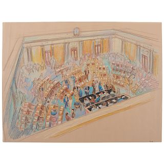 Joan Andrew, Washington Post and CNN Sketch Artist, Twelve Original Sketches of the 1981 United States Senate