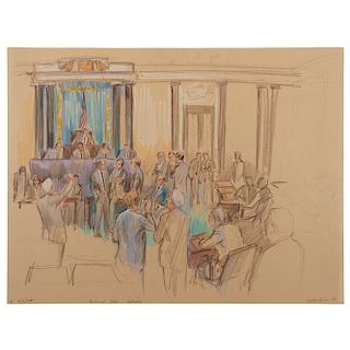 Joan Andrew, Washington Post and CNN Sketch Artist, Twelve Original Sketches of the 1982 United States Senate