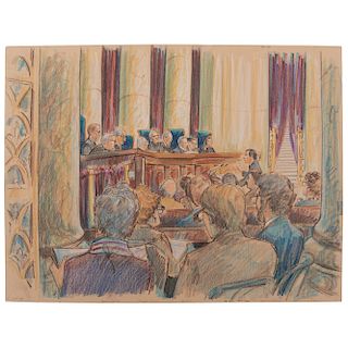 Joan Andrew, Washington Post and CNN Sketch Artist, 24 Original Sketches of Supreme Court Advocates, 1982-1983