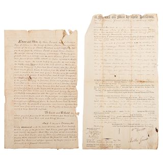 Archive of the Gavet Family of Salem, Massachusetts, Two Documents Signed by Supreme Court Justice Joseph Story