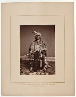 A. Zeno Shindler Albumen Photograph of Si-Ha-Han-Ska, Long Foot, Yankton Dakota