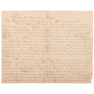 David Crockett's "Garden Spot of the World" Letter, Period Manuscript Copy Descended Directly in the Crockett Family