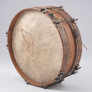 Henry Eisele Drum Accompanied by Cabinet Card of African American Drummer 