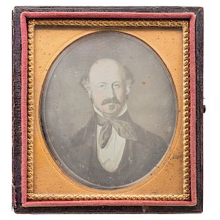 California Pioneer John Augustus Sutter, Sixth Plate Daguerreotype and Autograph