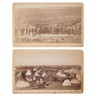 C.C. Stotz, Two Boudoir Photographs, Incl. "Issue Day" and Cheyenne Camp Near the South Canadian River