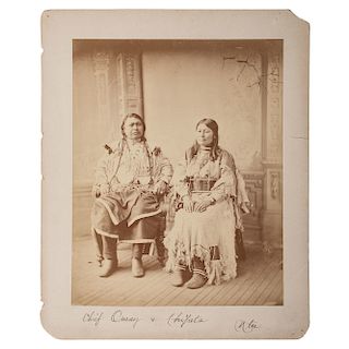 Albumen Photograph of Ute Chief Ouray and Wife, Chipeta