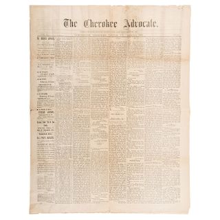 The Cherokee Advocate, Rare Indian Territory Newspaper