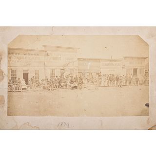 Dodge City, Kansas, Rare Albumen Photograph of Front Street