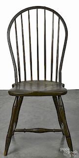 Pennsylvania bowback Windsor chair, ca. 1820, retaining an old green surface