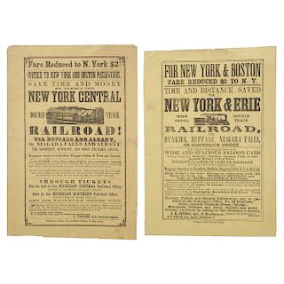 New York & Erie and New York Central Railroad, Two Illustrated Broadsides