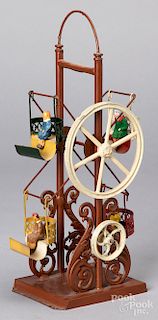 Plank painted tin Ferris wheel steam toy accessory