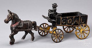 Dent cast iron horse drawn Coal wagon
