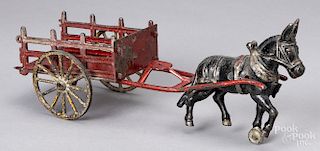 Wilkins cast iron donkey drawn wagon