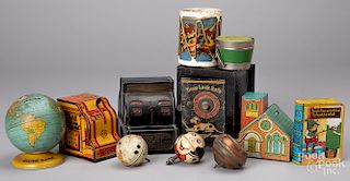 Collection of tin banks, etc.