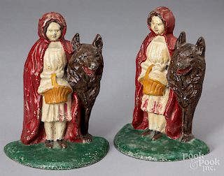 Pair of Little Red Riding Hood bookends