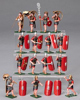 Collection of painted metal Roman soldiers