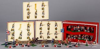 Large collection of painted metal toy soldiers