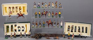 Collection of painted cast metal toy soldiers