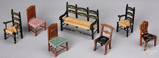 Group of Tynietoy dollhouse furniture