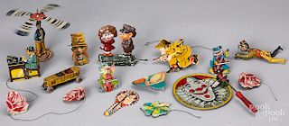 Collection of tin lithograph toys