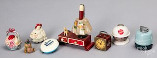 Celluloid figural tape measures and pen holders