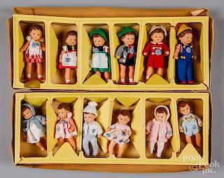 Two Russian occupied Germany sets of dolls