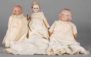 Early bisque dome head doll, etc.