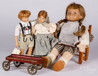 Three contemporary Heidi Ott dolls, etc.