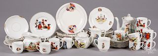 Large collection of children's porcelain dishes