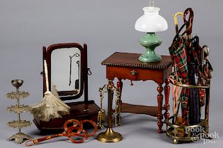 Group of miniature doll furniture and accessories