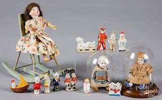 Collection of bisque dolls and figures