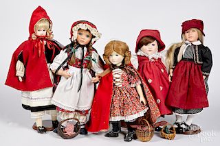 Five contemporary Little Red Riding Hood dolls