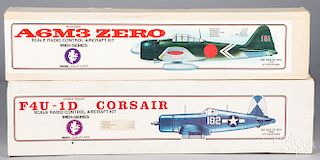 Two vintage boxed radio controlled airplane kits
