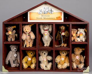 Eleven Historic Steiff Miniatures teddy bears