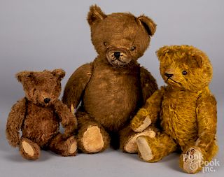 Three mohair teddy bears