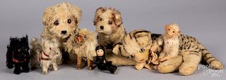 Group of plush mohair animals
