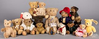 Eighteen collectible and artisan teddy bears