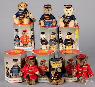 Six Golden Age of the Circus Band teddy bears